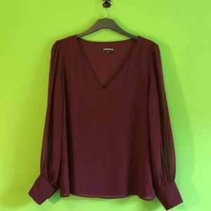 Express - Sheer Sleeved Blouse